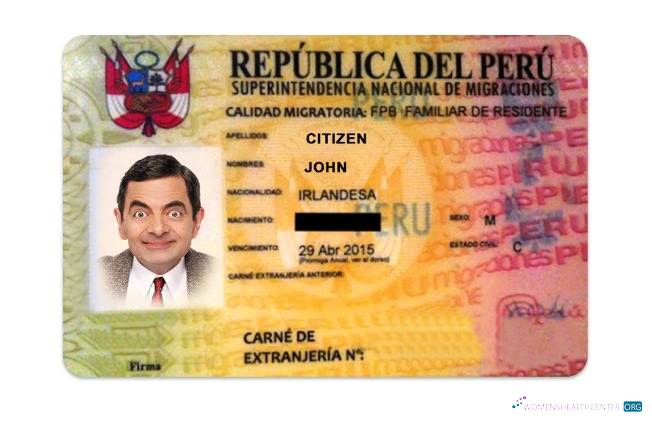 Download Peru residence permit Photoshop template
